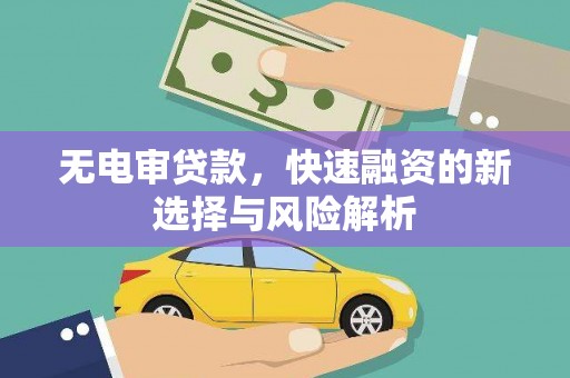 花地玛堂区无电审贷款，快速融资的新选择与风险解析