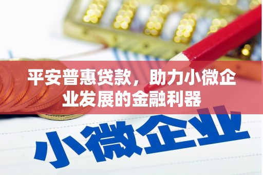 宜黄平安普惠贷款，助力小微企业发展的金融利器
